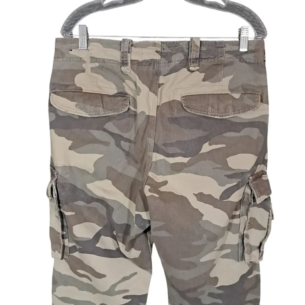 Vtg Abercrombie Fitch Camo Military Cargo Slim Straight Paratrooper Pants Men 32